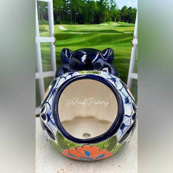 Meow Pablo Talavera Handmade Multi Colored Ceramic Planter Pot - Picture 6 of 8
